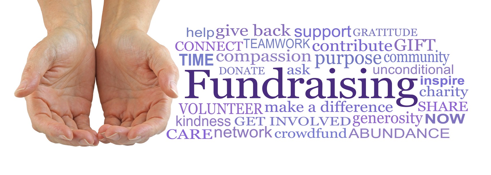 A Hand symbolizing fundraising as a way to give back blessings