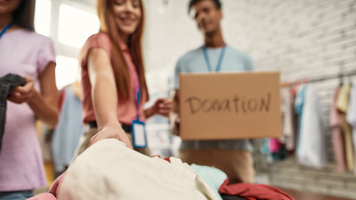 Donation box labeled properly