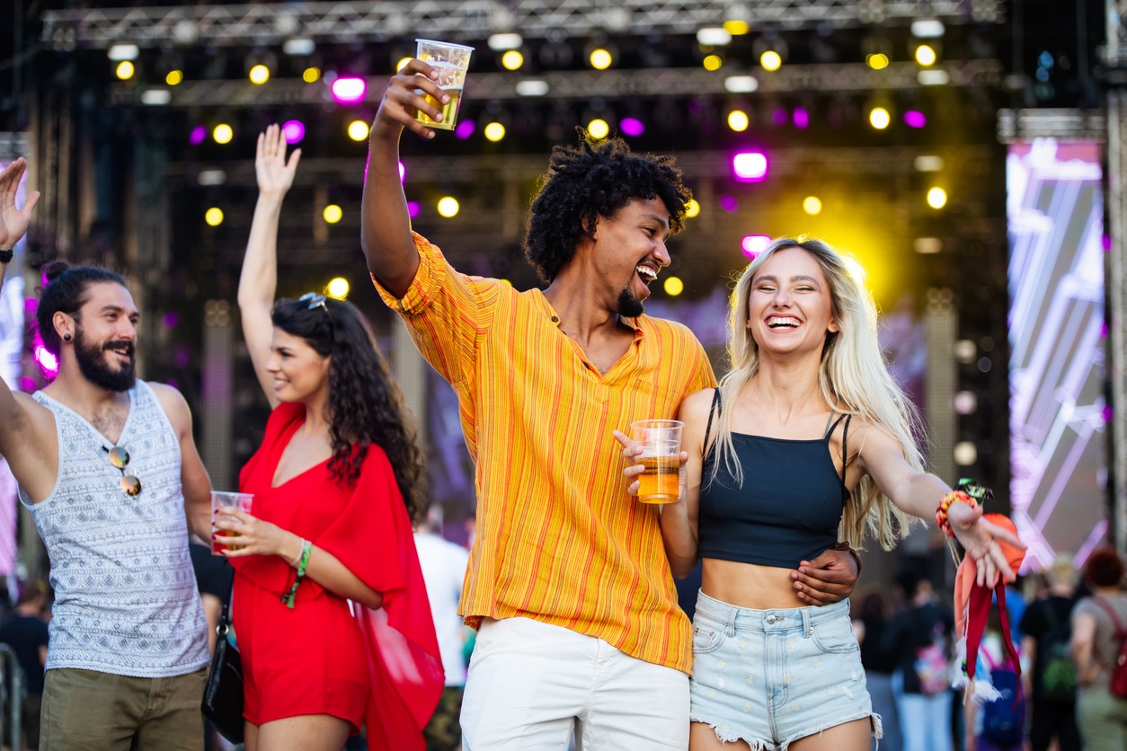 Group of young people dancing in Reggae fashion