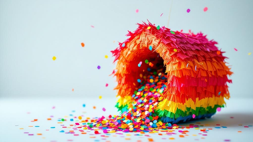 vibrant confetti filled pi ata celebration