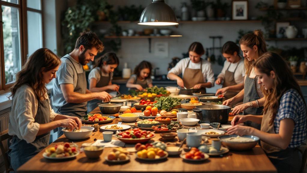 organizing the food for storage