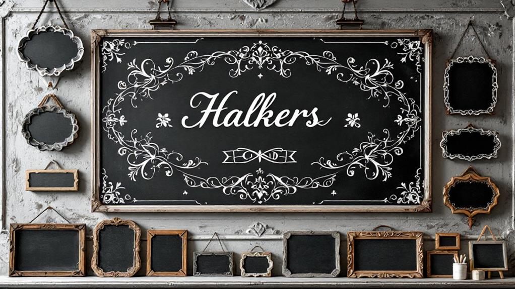 artistic chalkboard decor and signage