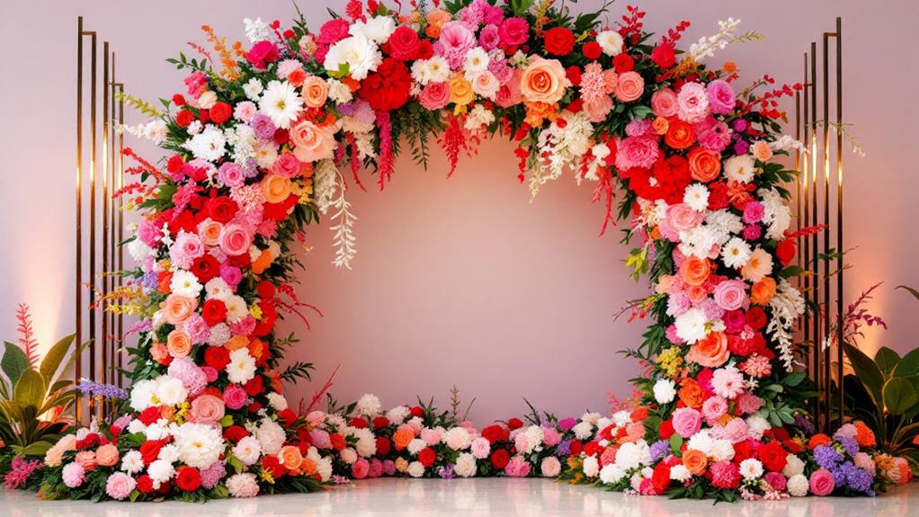 sparkling floral metallic party decor
