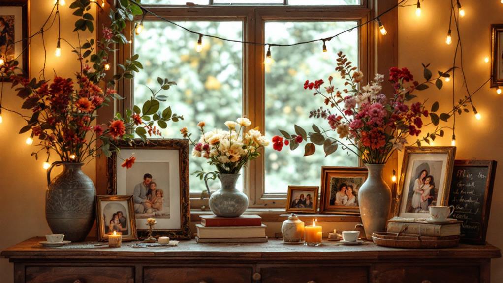 cherished family photographs displayed