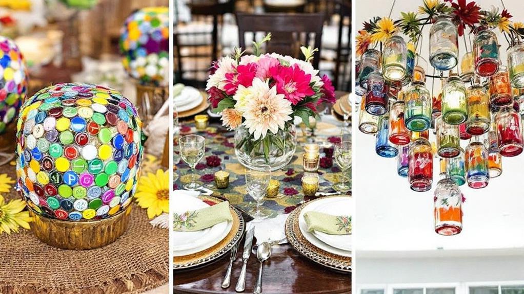 recycled materials crafted into decorations