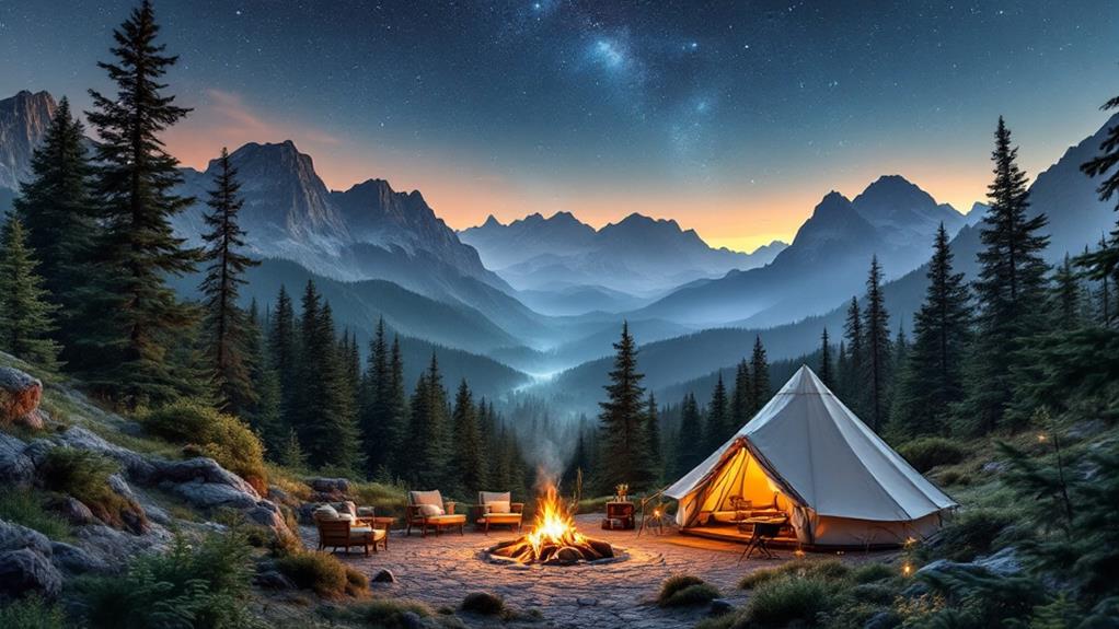 outdoor glamorous camping experience