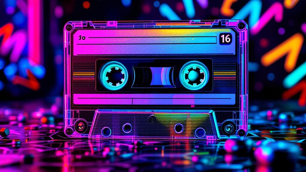 retro musical tape themed decorative elements