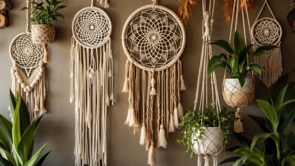 hanging decorative fiber artworks