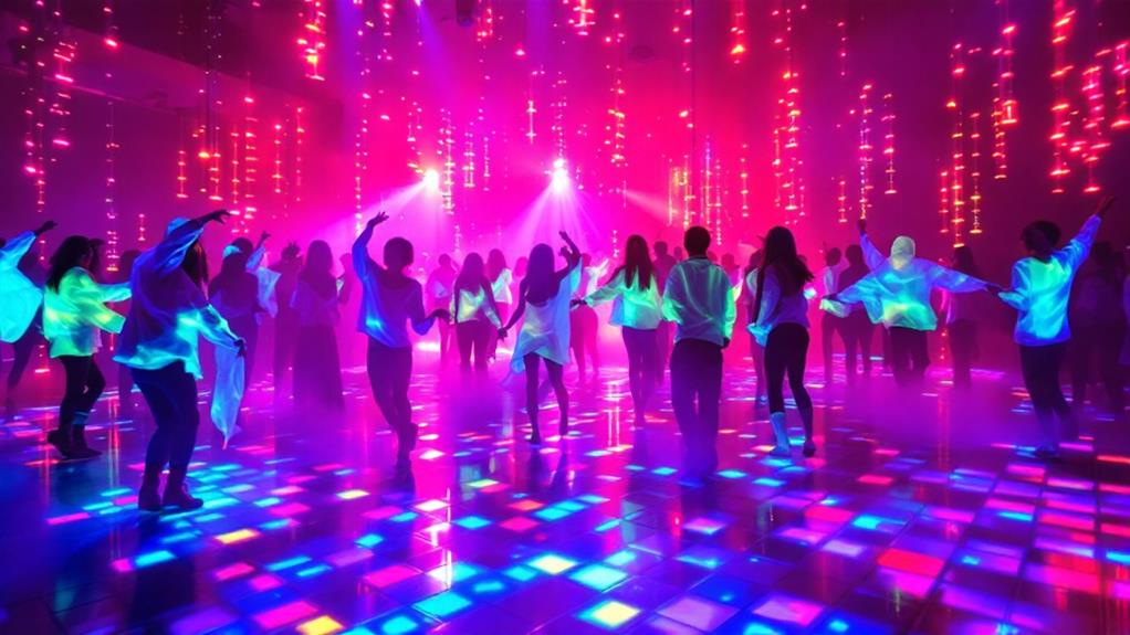 radiant glow illuminates dance floor