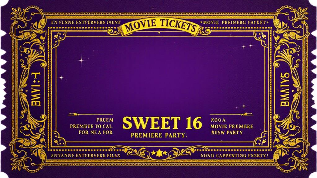 vintage movie ticket invitation details