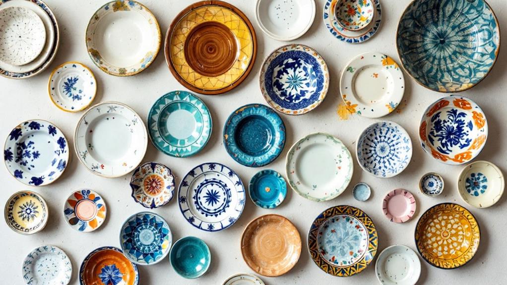 decorative wall mounted tableware arrangements
