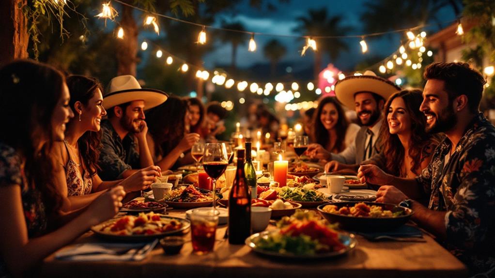 revelrous nocturnal gastronomic festivities