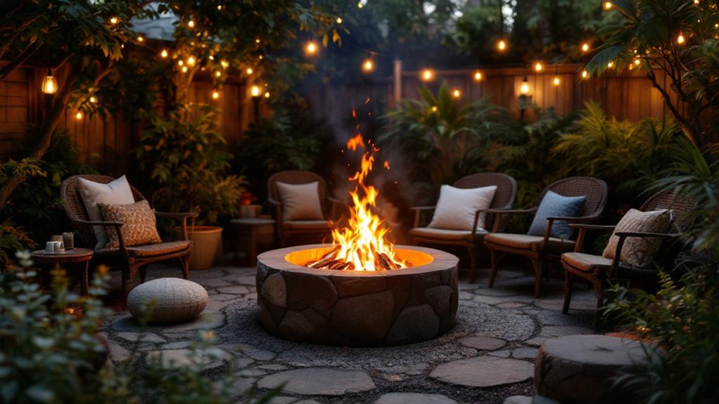 cozy ambiance firepit for warmth