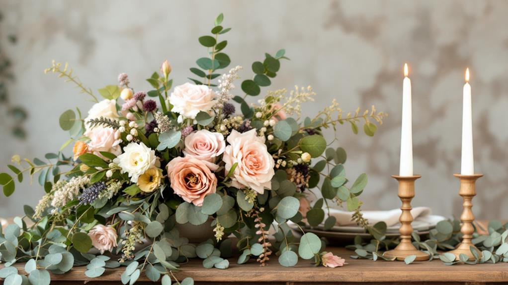 floral centerpieces rustic accents
