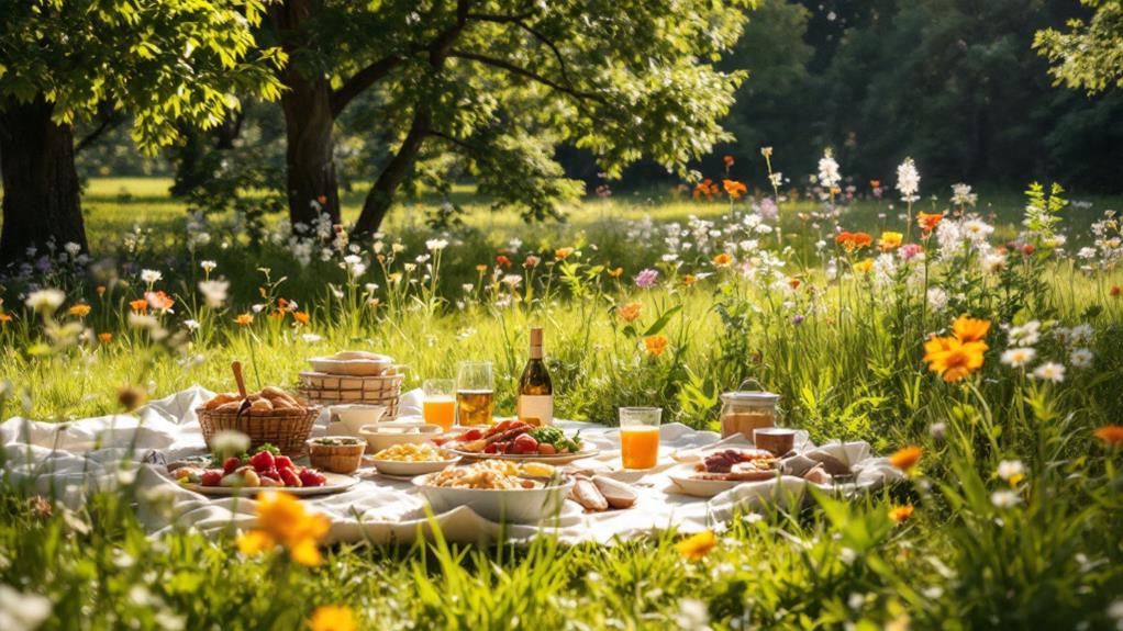 outdoor gathering food sharing delight