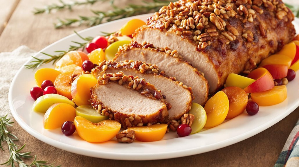 savory fruit pecan pork roast