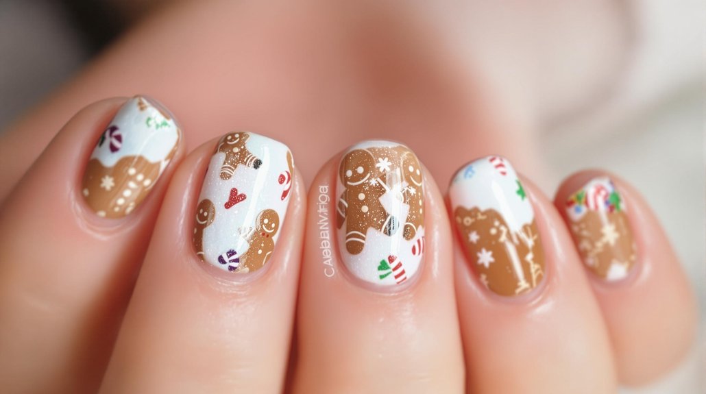 gingerbread themed nail art ideas