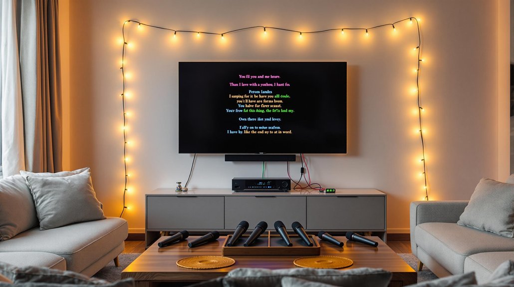 lyrics displayed on screen
