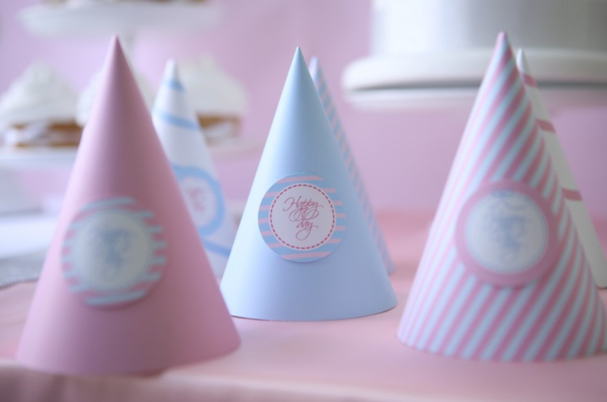 Candy-colored party hats