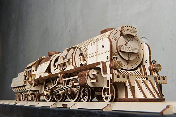 UGEARS 3D Puzzles for Adults - V-Express Steam Train with Tender