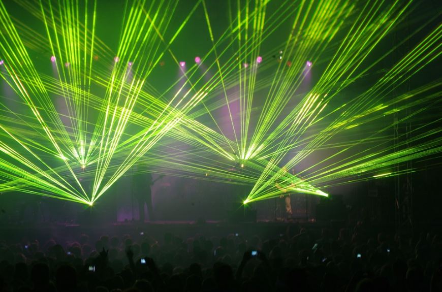 green laser light beams