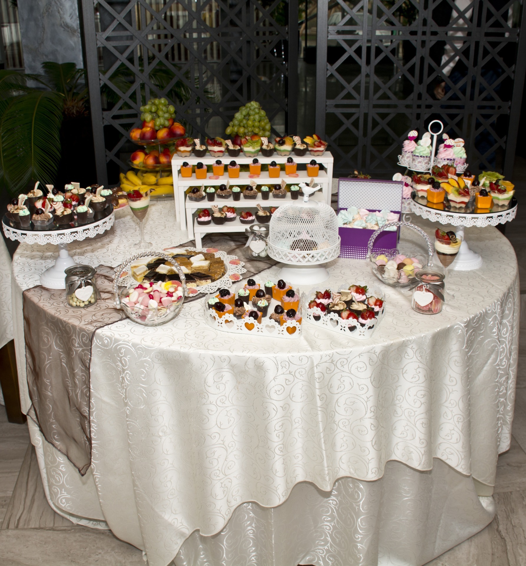 table filled with dessert items