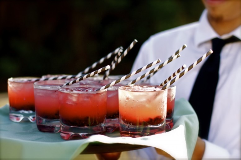 Cocktails served at a party