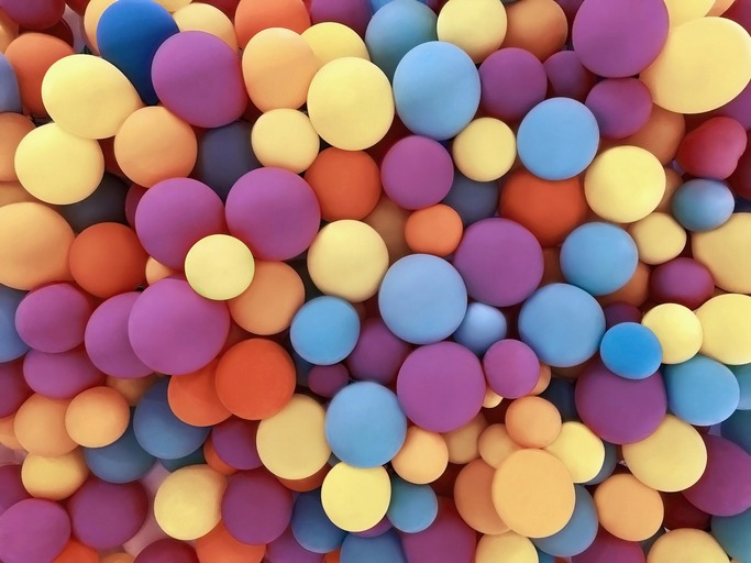 A colorful balloon wall