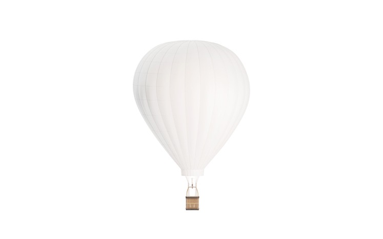 A mockup photo of a hot air balloon