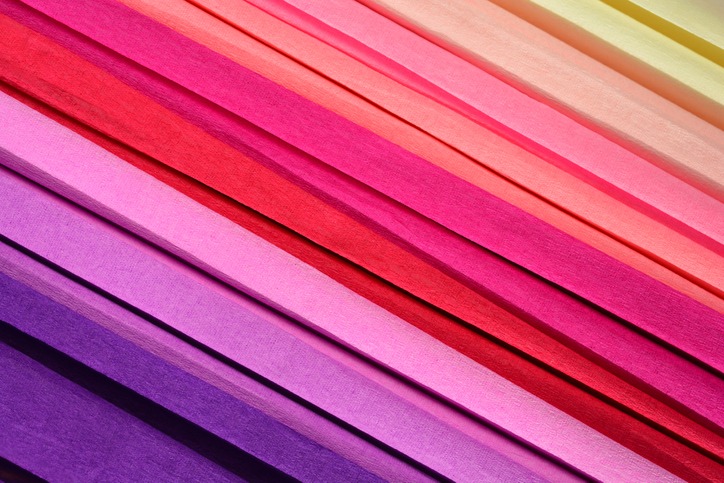 Close up photo of crepe paper rolls