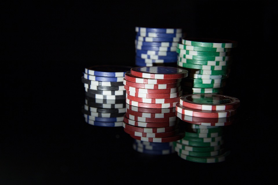 poker chips in different colors
