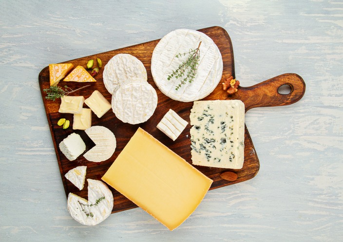 A French cheese plate