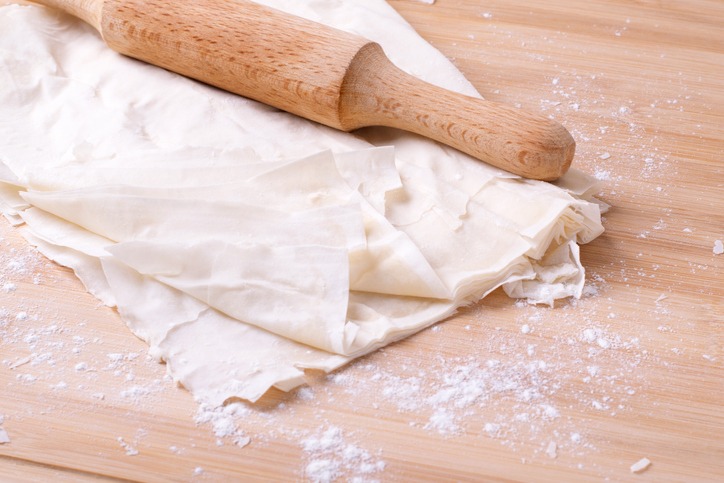 Filo dough and rolling pin