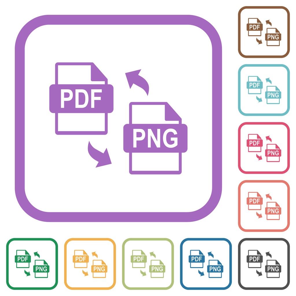 PDF PNG file conversion simple icons