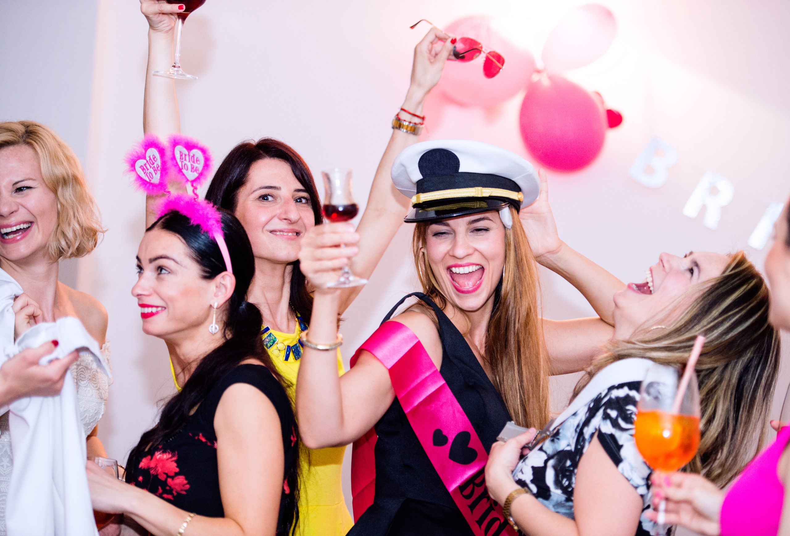 women celebrating a bachelorette party
