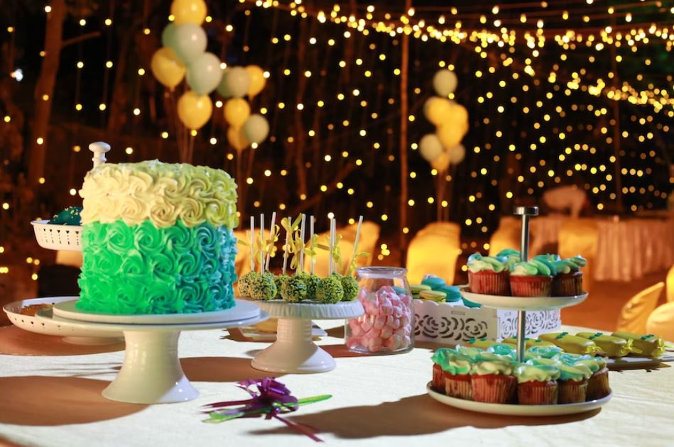 birthday cake and cupcakes