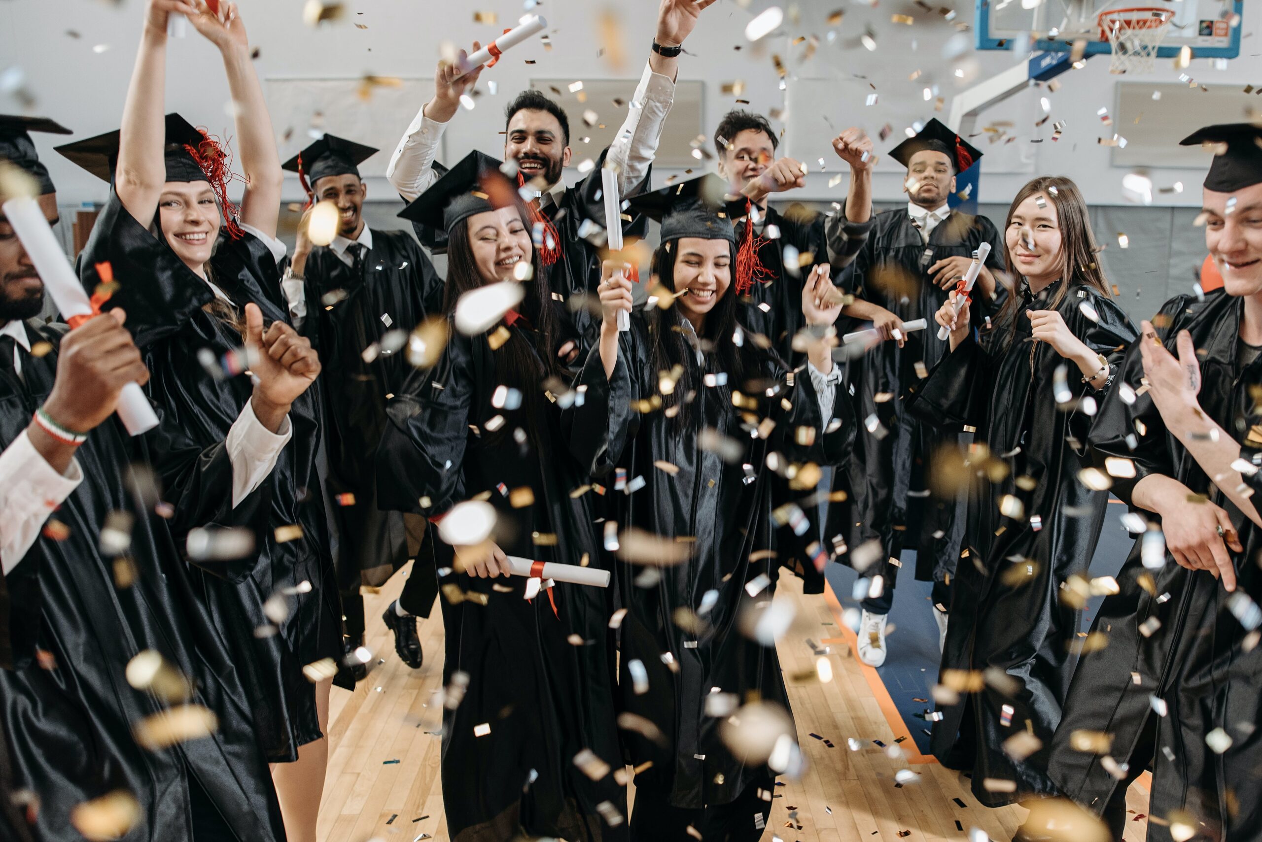 picture of graduates celebrating 
